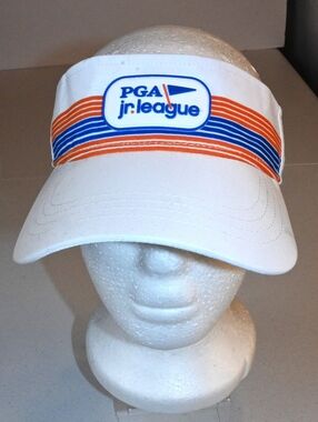 PGA Jr. League White Golf Visor, Women's By Garb Preowned Athletic Sports